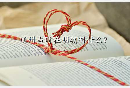 通州当时在明朝叫什么?