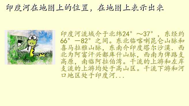 印度河在地图上的位置,在地图上表示出来
