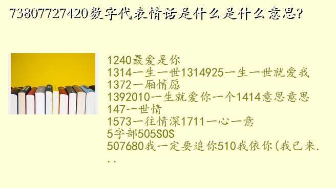73807727420数字代表情话是什么是什么意思?