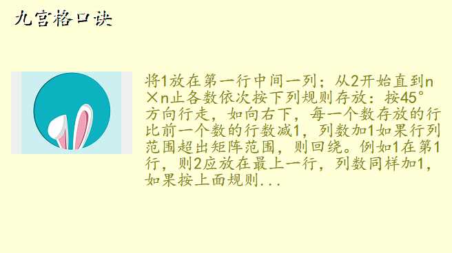 九宫格口诀