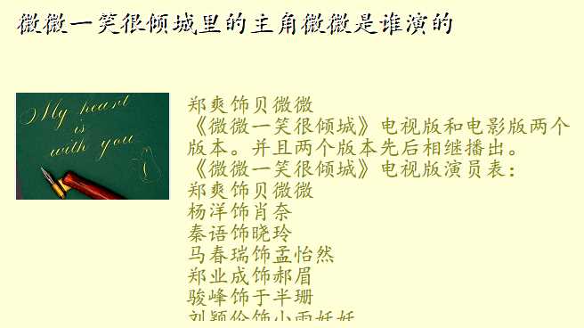 微微一笑很倾城里的主角微微是谁演的