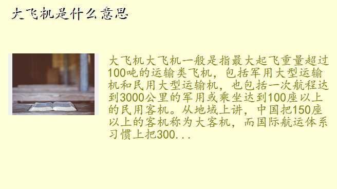 大飞机是什么意思