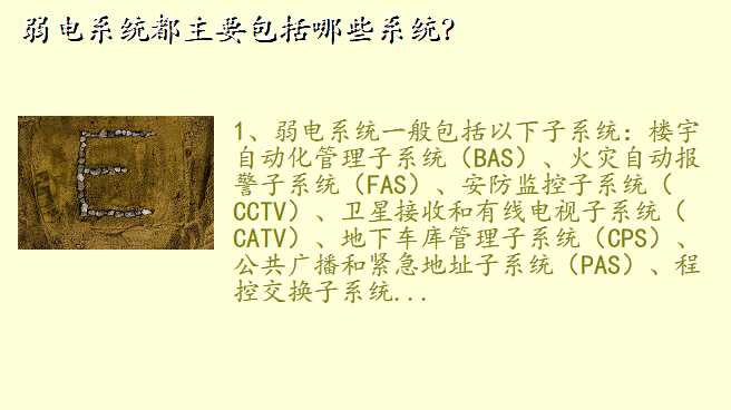 弱电系统都主要包括哪些系统?